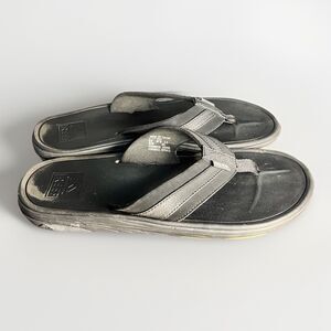 Reef Mens 12 Ortho Coast Synthetic Open Toe Thong Flip Flop Sandals Black